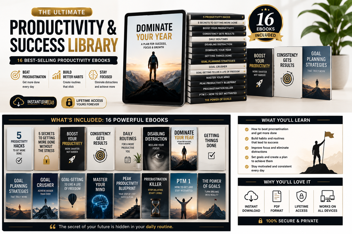 The Ultimate Productivity & Success Library (16 Premium Guides)