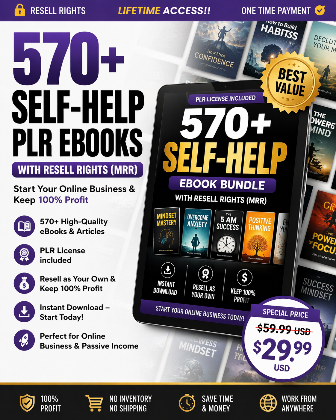 🚀 Ultimate Digital Business Bundle – 570+ PLR eBooks + 70+ Video Courses