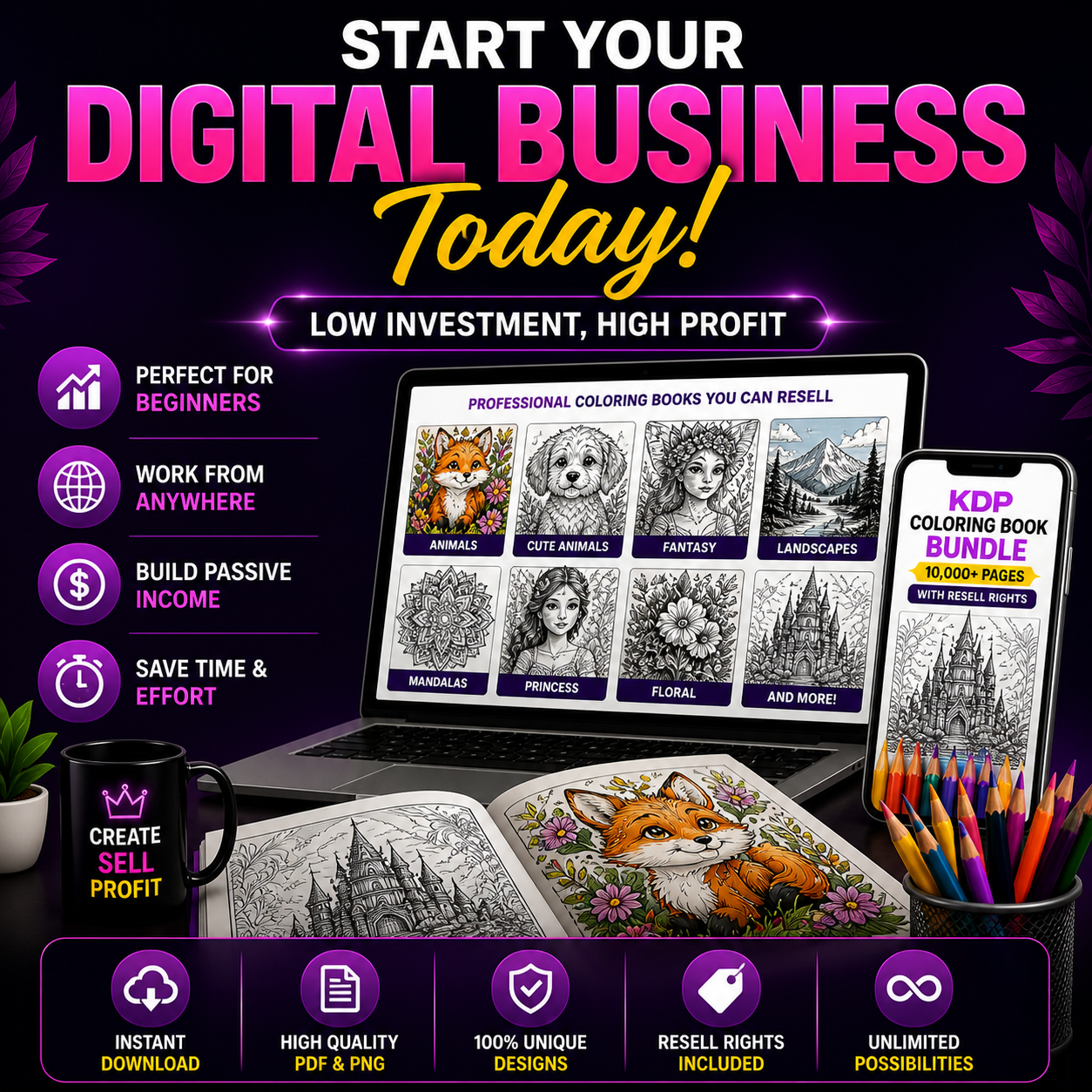 10,000+ Coloring Pages Bundle